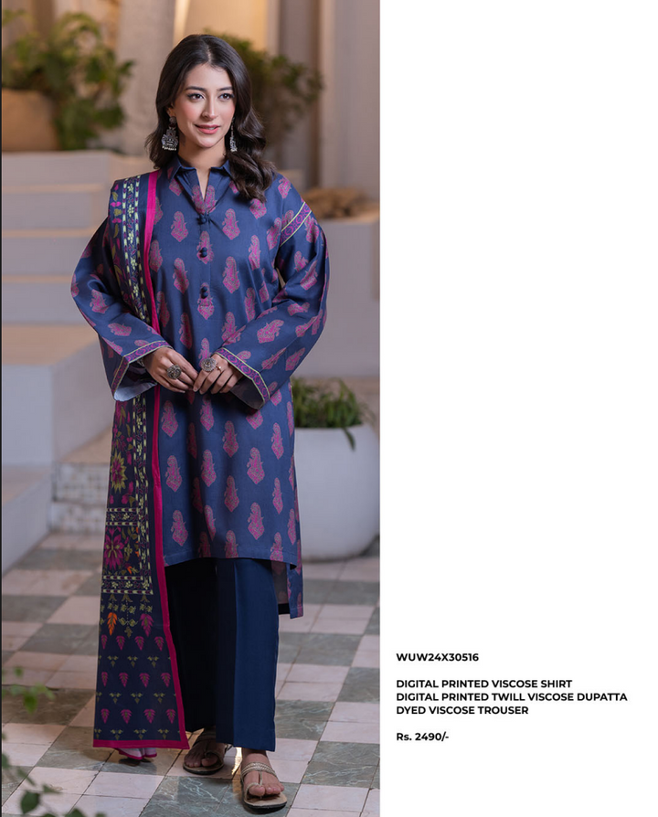 Zellbury winter khadar 3 piece