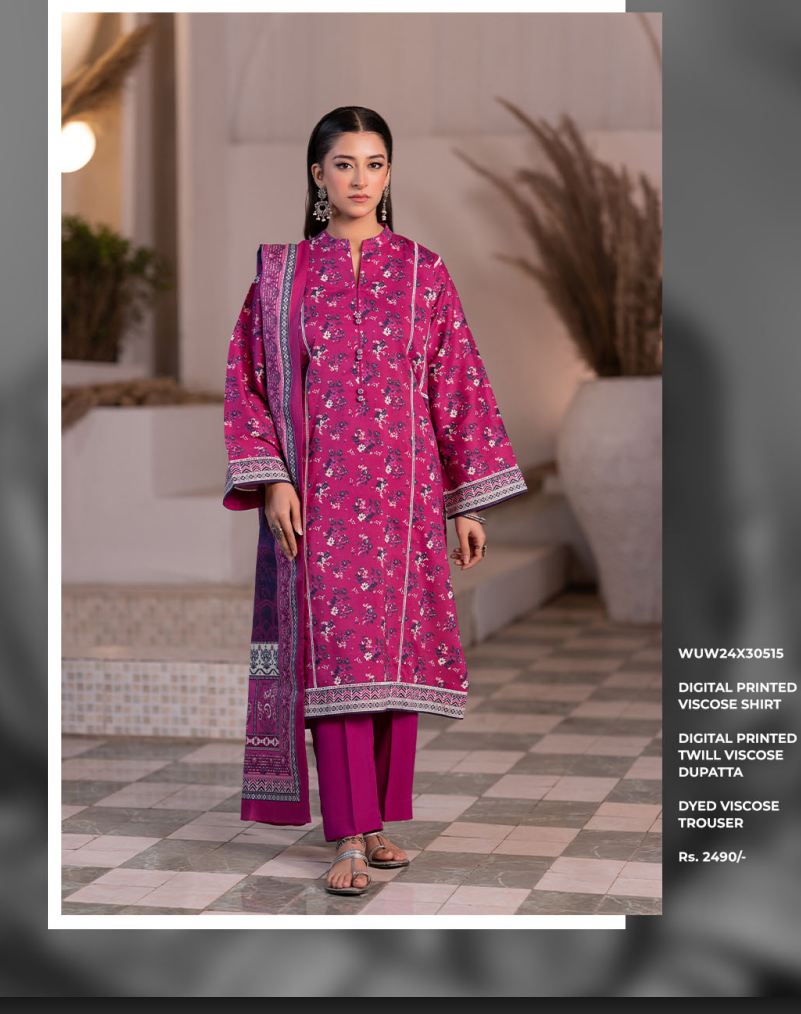 Zellbury winter khadar 3 piece