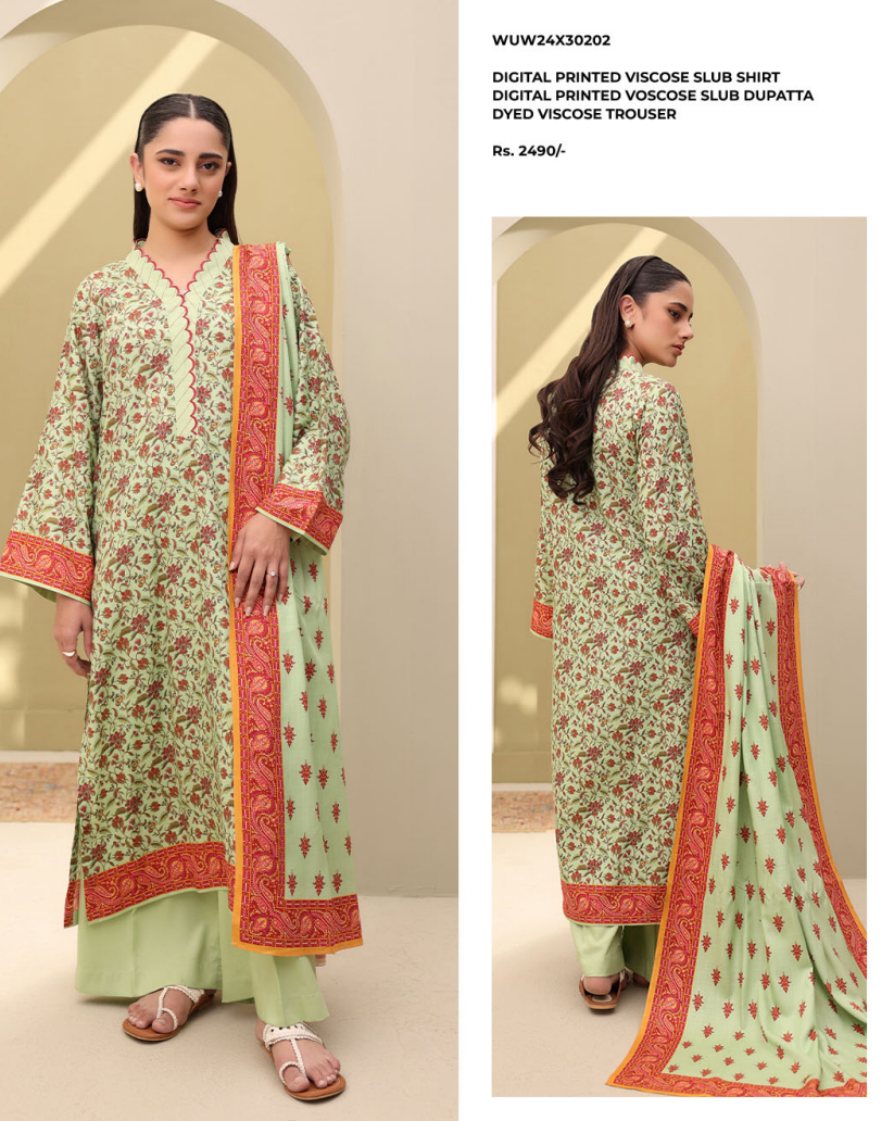 Zellbury winter khadar 3 piece