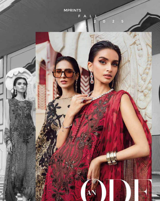 Maria.B.M prints  3 Piece Unstitched Embroidered Cambric Suit