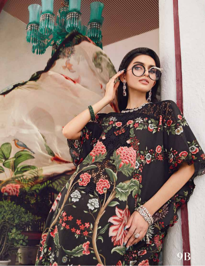 Maria.B.M Basic 3 Piece Unstitched Embroidered Cambric Suit