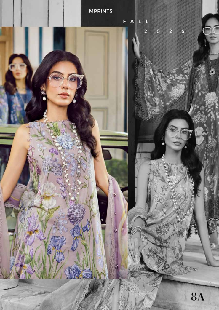 Maria.B.M Basic 3 Piece Unstitched Embroidered Cambric Suit