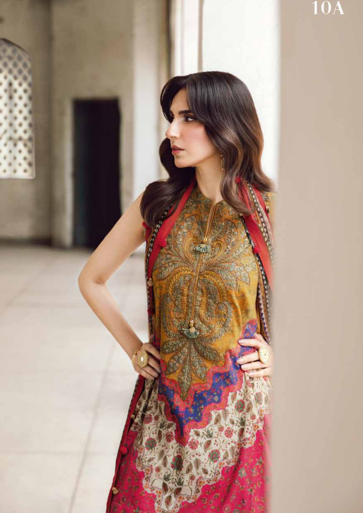 Maria.B.M Basic 3 Piece Unstitched Embroidered Cambric Suit