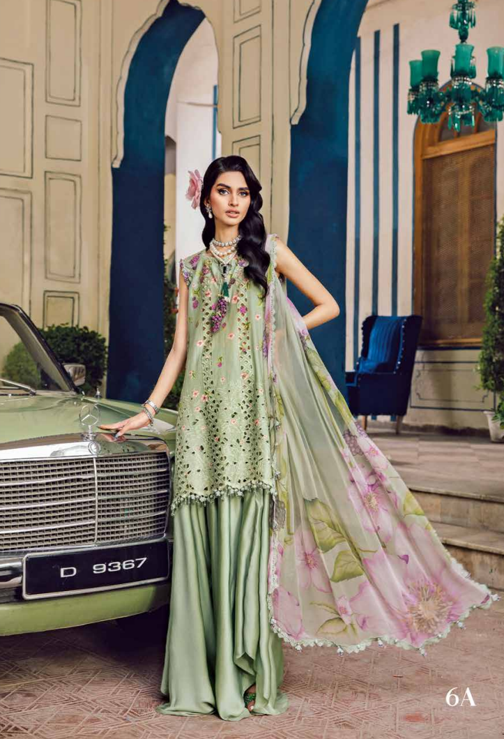 Maria.B.M Basic 3 Piece Unstitched Embroidered Cambric Suit