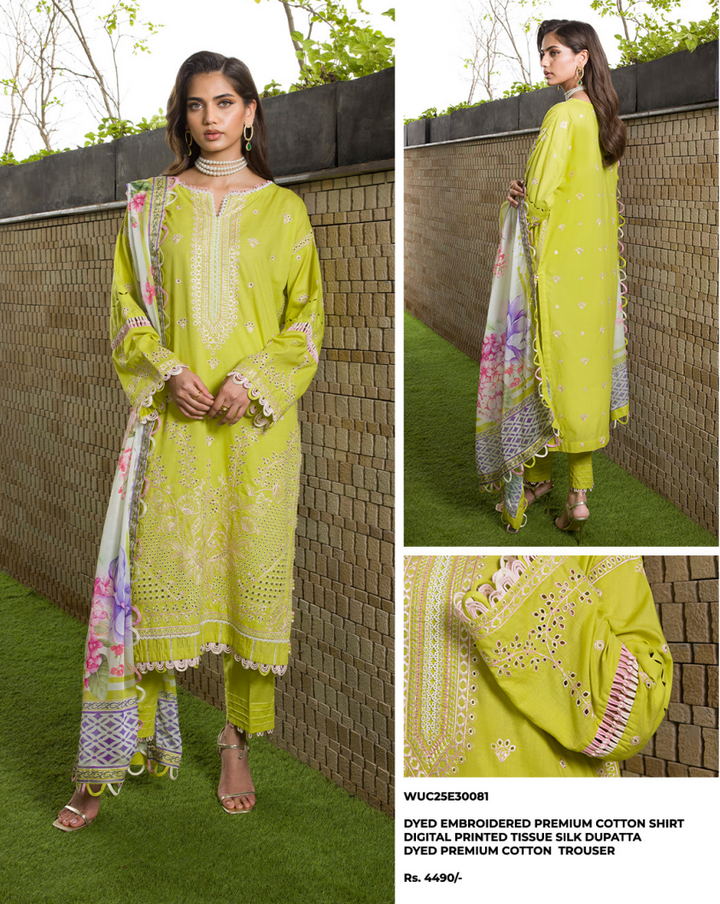 Zellbury chikankari 3 piece