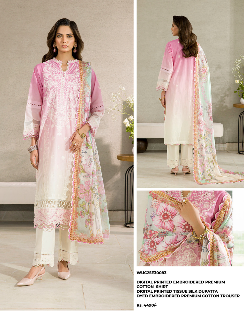 Zellbury chikankari 3 piece