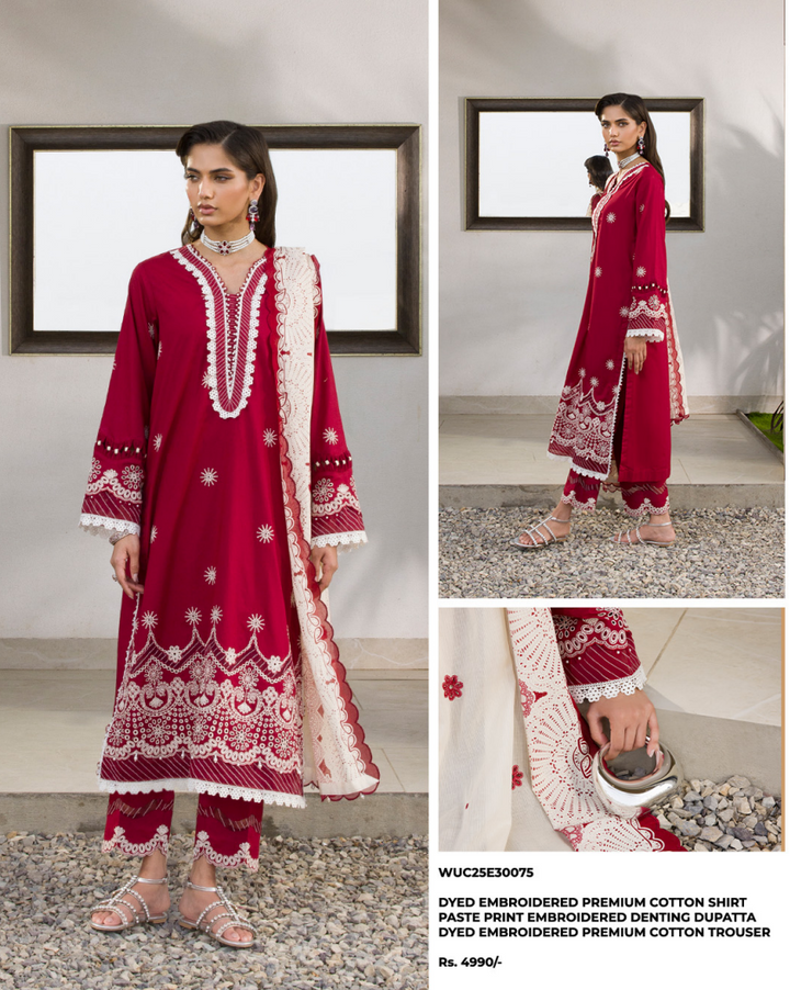 Zellbury chikankari 3 piece