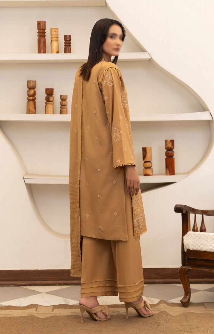 Dhanak Embroidered With Fancy Velvet Embroidered Woolen Shawl-Moonlight