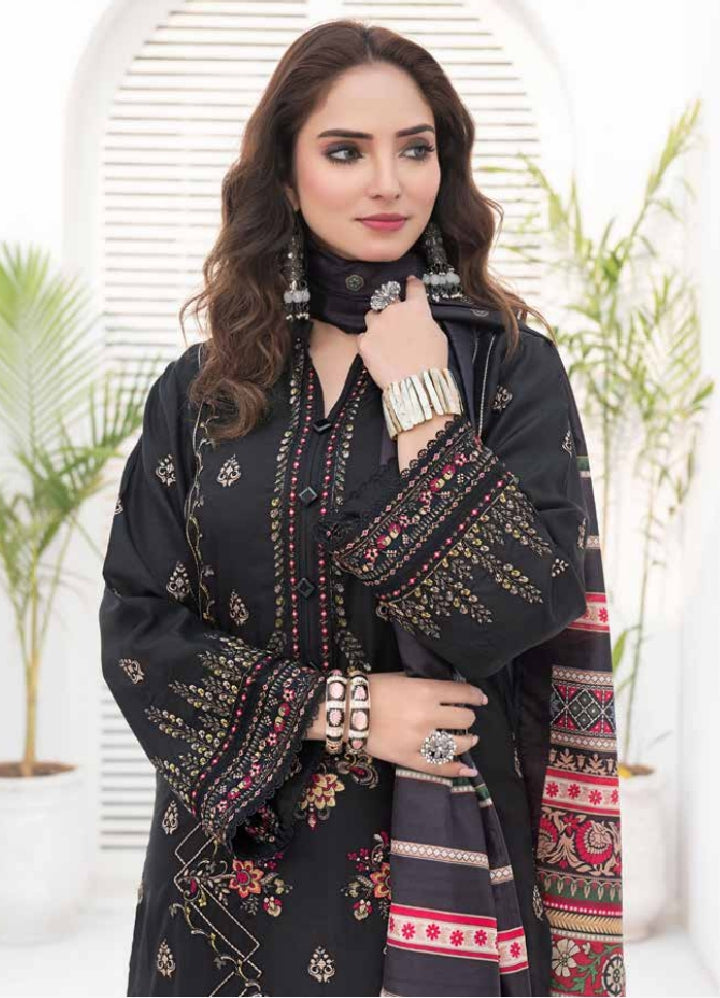 3 pieces VISCOSE SILK EMBROIDERED SHIRT WITH FANCY PRINT DUPATTA-Noor-e-Nazar by Wania