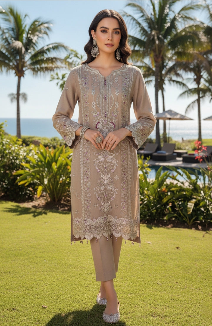 Velessa By Dressline-Semi‑stitched 3‑Piece Luxury Embroidered Chiffon Collection
