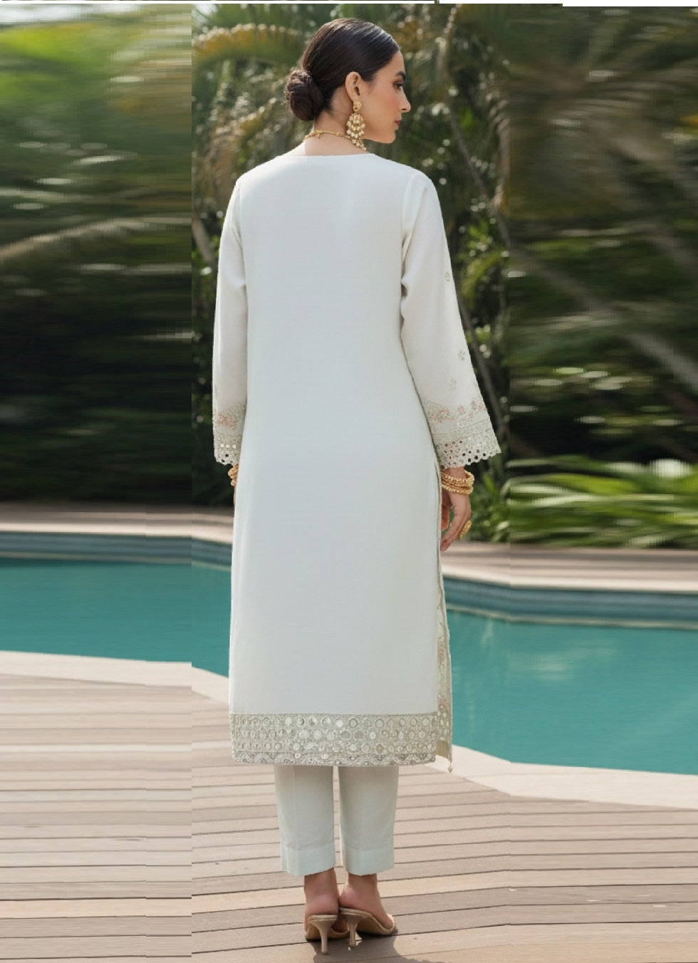 Velessa By Dressline-Semi‑stitched 3‑Piece Luxury Embroidered Chiffon Collection