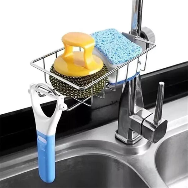 ome Kitchen Faucet Sink Sponge Hanging Tap Storage Holder Rack