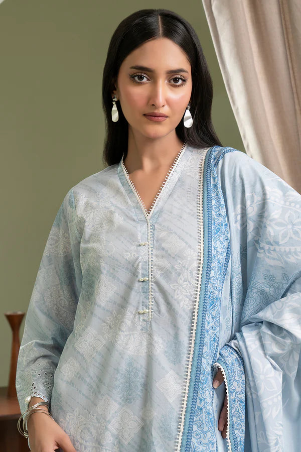 Zellbury Embroidered Lawn 2 Piece Unstitched Suit WUS25E20422