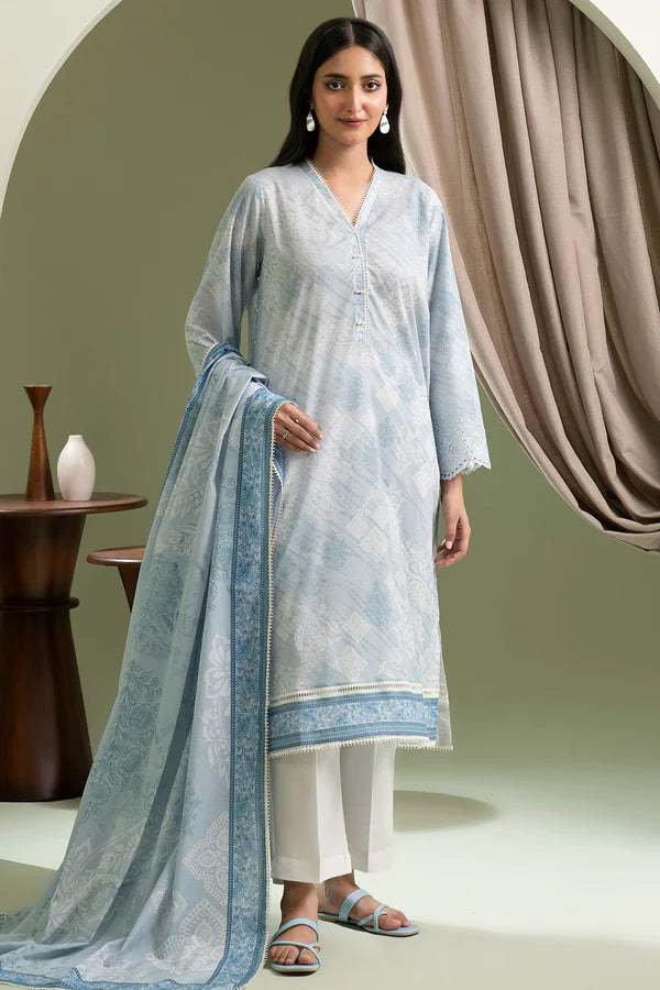 Zellbury Embroidered Lawn 2 Piece Unstitched Suit WUS25E20422