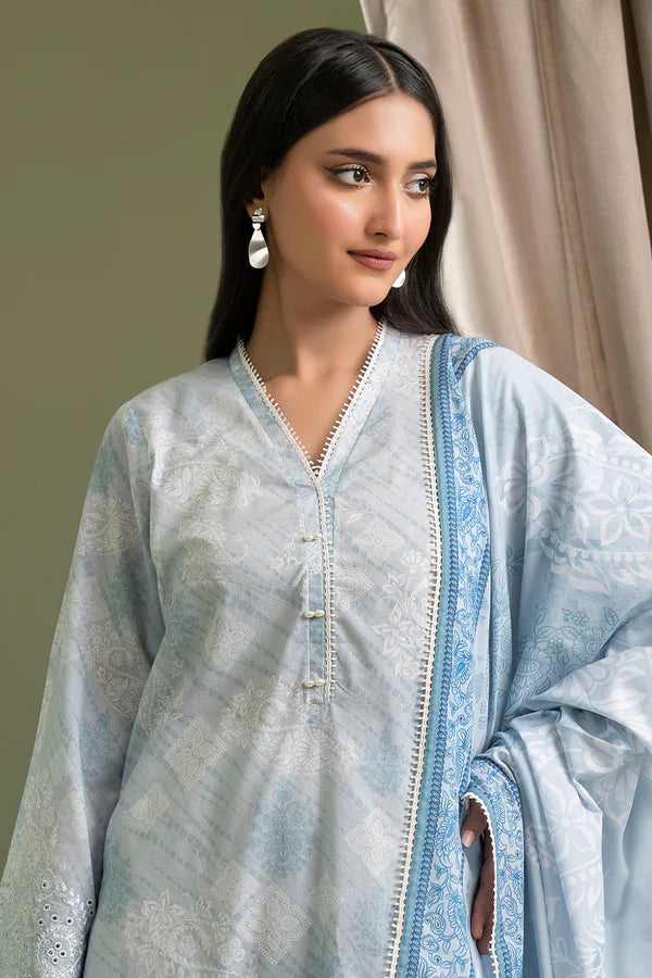 Zellbury Embroidered Lawn 2 Piece Unstitched Suit WUS25E20422