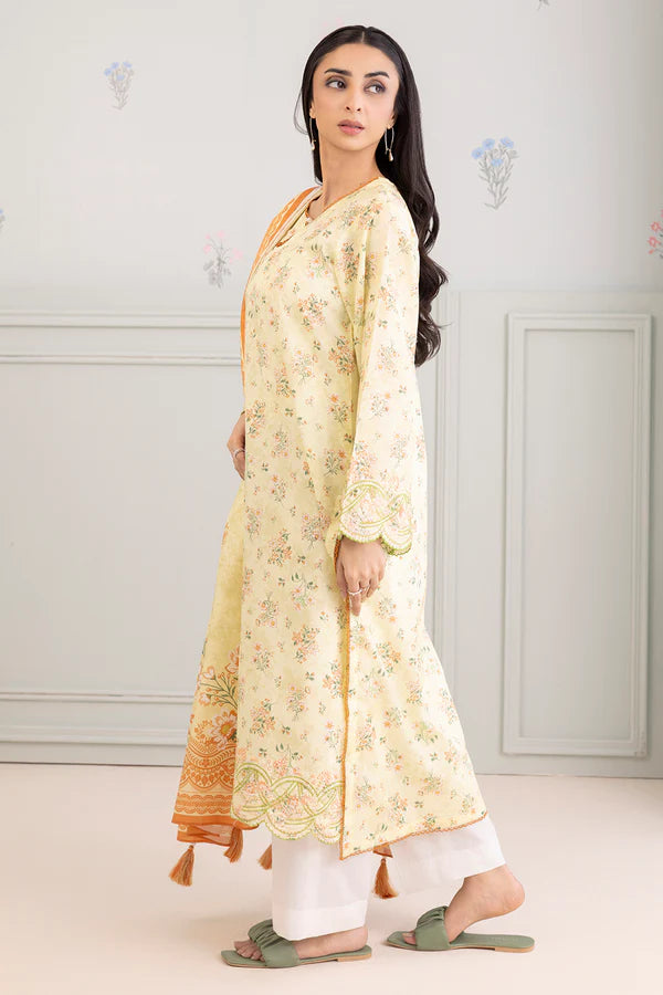 Zellbury Embroidered Lawn 2 Piece Unstitched Suit WUS25E20486