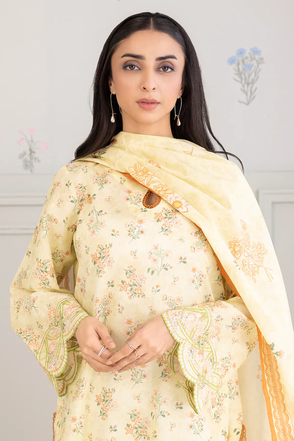 Zellbury Embroidered Lawn 2 Piece Unstitched Suit WUS25E20486