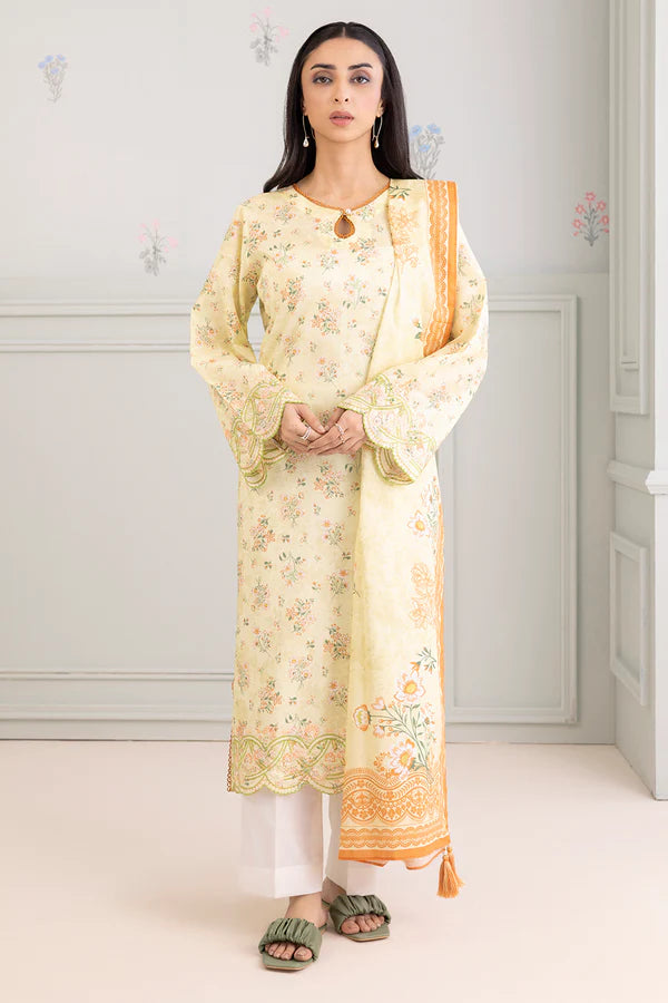 Zellbury Embroidered Lawn 2 Piece Unstitched Suit WUS25E20486