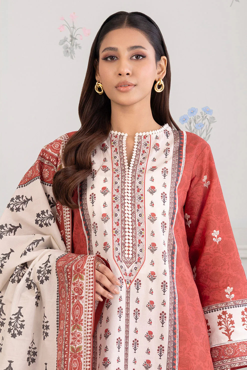 Zellbury Summer Embroidered Lawn Unstitched 3Pc Suit WUS25E30344