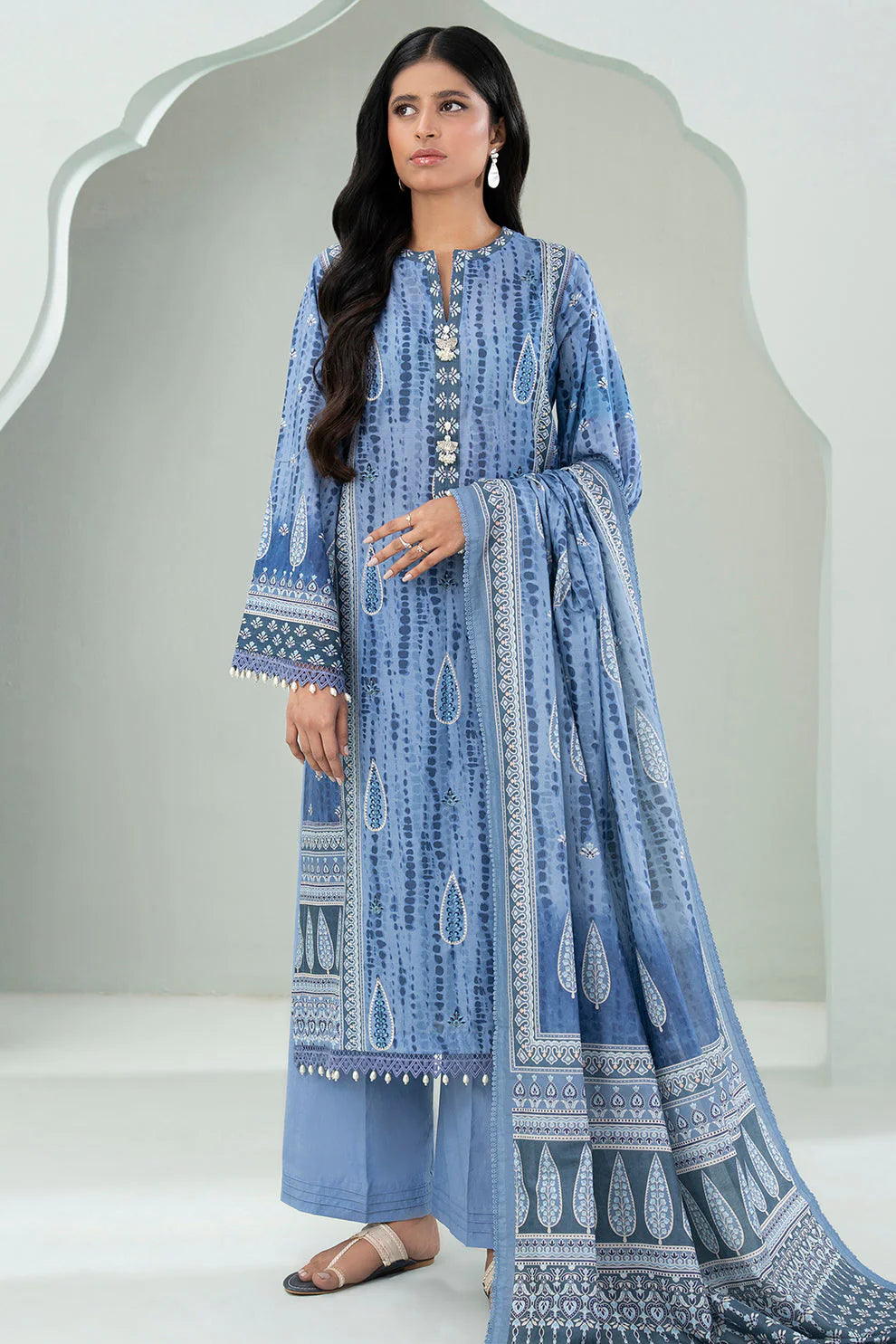 Zellbury Summer Embroidered Lawn Unstitched 3Pc Suit WUS25E30456