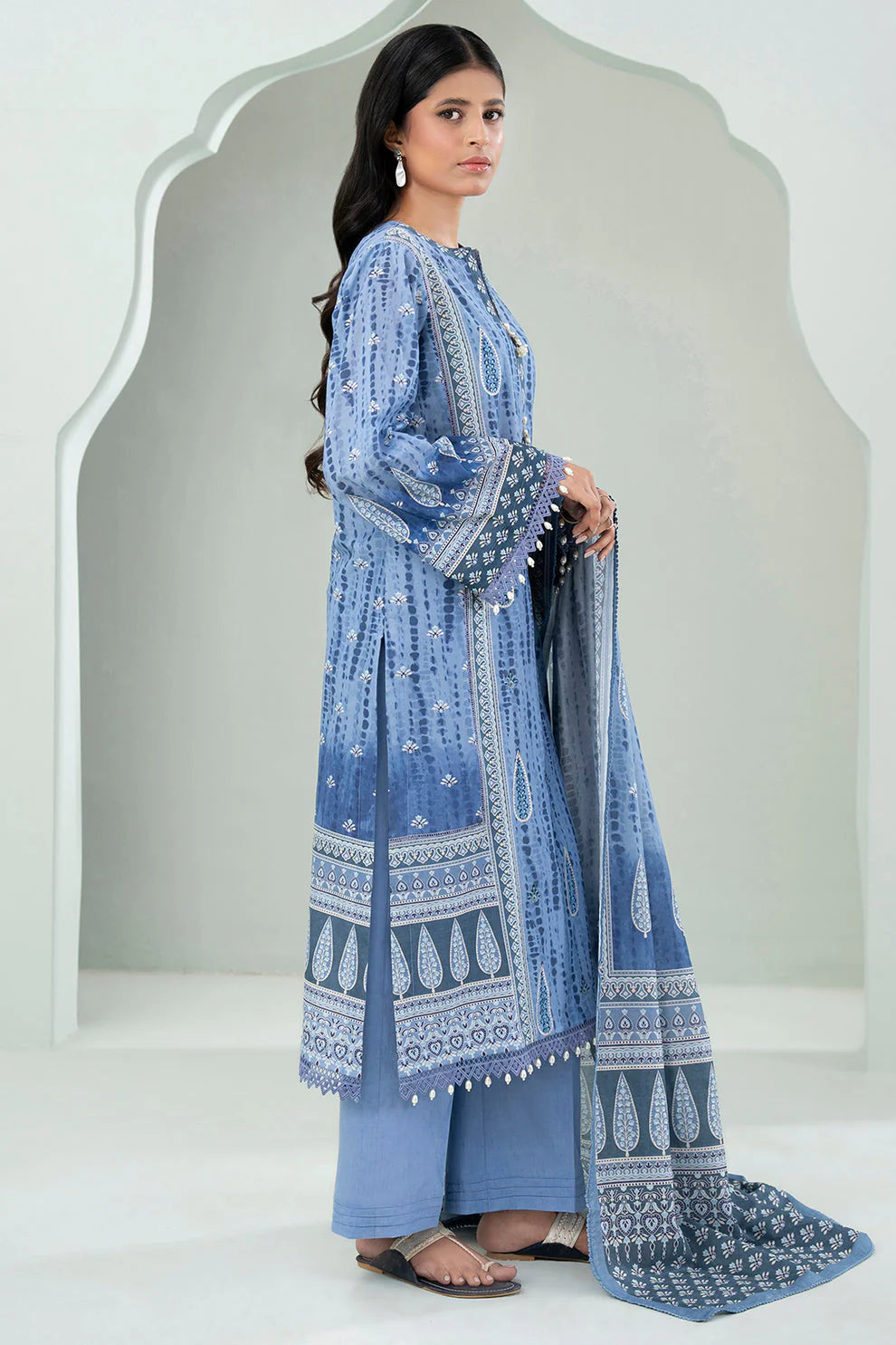 Zellbury Summer Embroidered Lawn Unstitched 3Pc Suit WUS25E30456
