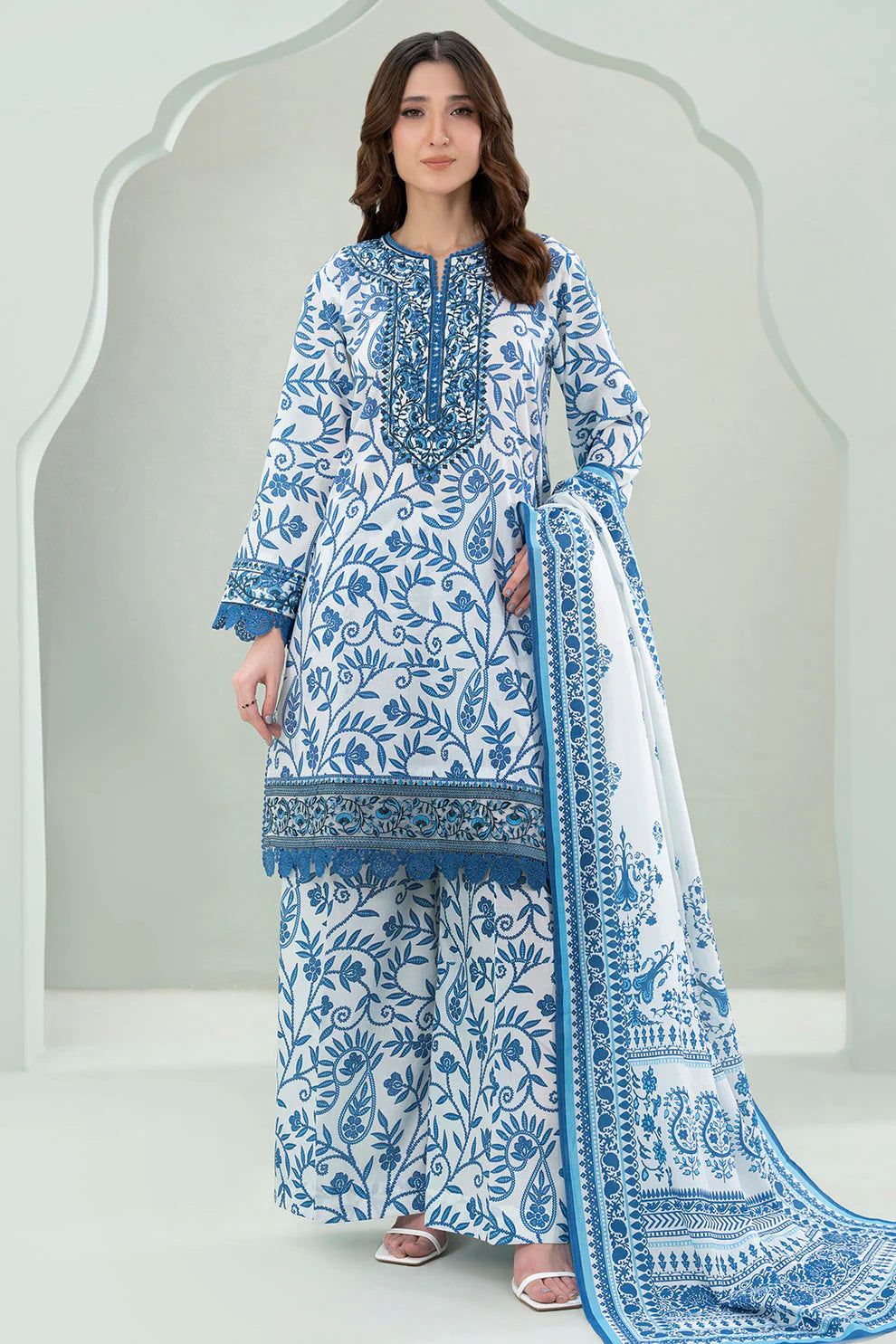 Zellbury Summer Embroidered Lawn Unstitched 3Pc Suit WUS25E30526