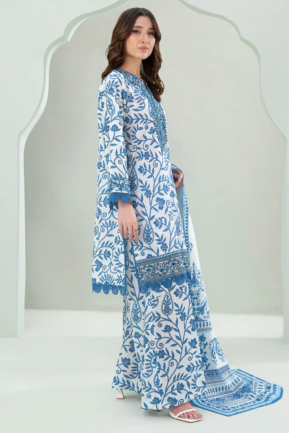 Zellbury Summer Embroidered Lawn Unstitched 3Pc Suit WUS25E30526