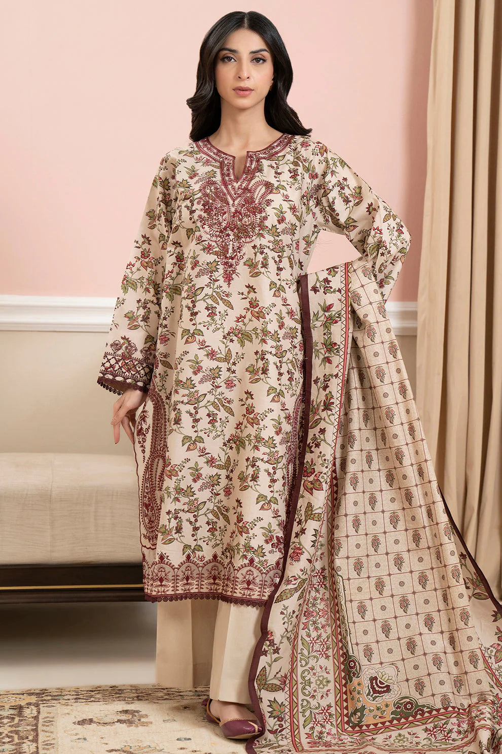 Zellbury Summer Embroidered Lawn Unstitched 3Pc Suit WUS25E30678