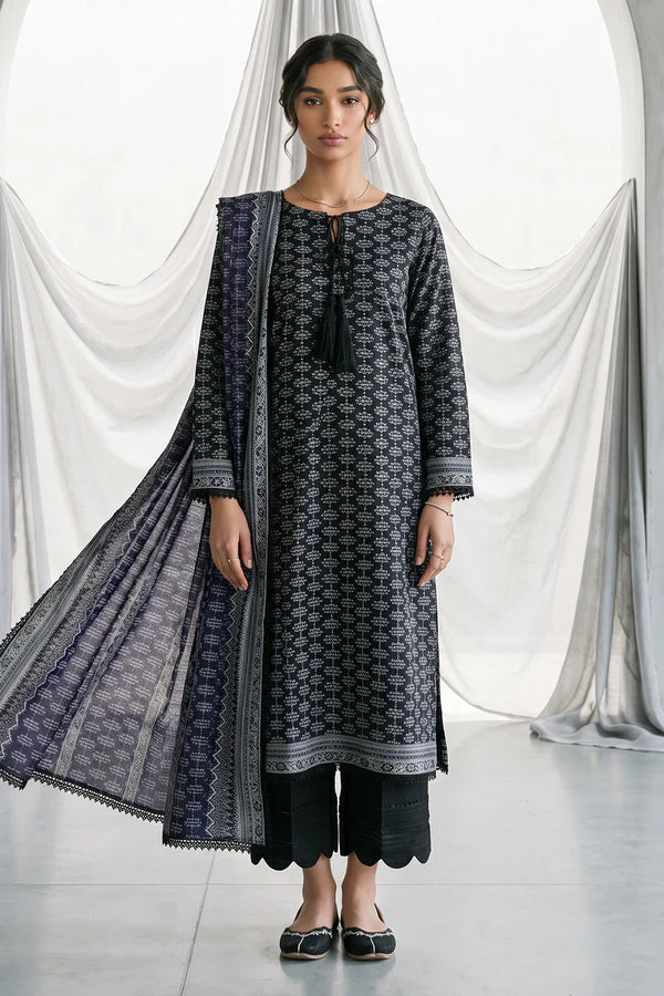 Zellbury Monochrome Lawn Unstitched 2 Pc-1061