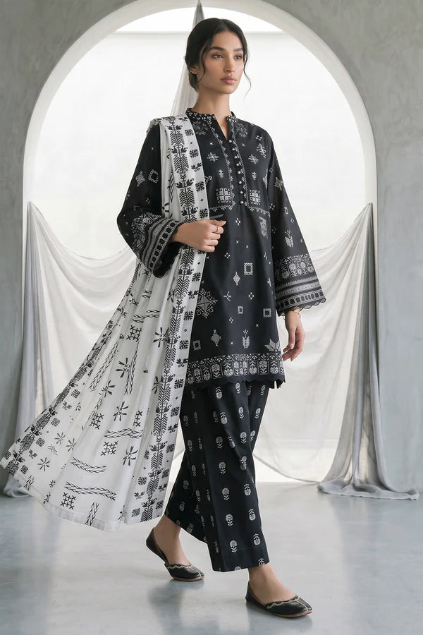 Zellbury Monochrome Lawn Unstitched 3 Pc-0957