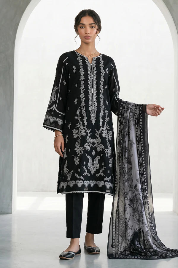 Zellbury Monochrome Lawn Unstitched 3 Pc-1028