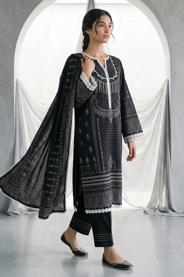 Zellbury Monochrome Lawn Unstitched 3 Pc-1090