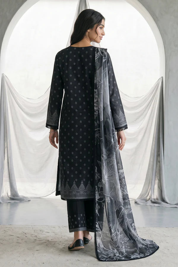 Zellbury Monochrome Lawn Unstitched 3 Pc-1091