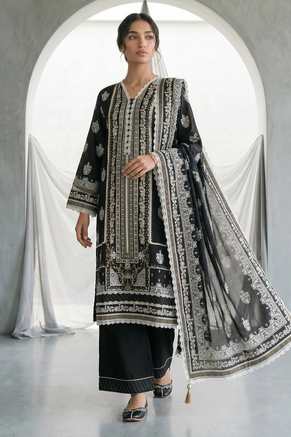 Zellbury Monochrome Lawn Unstitched 3 Pc-1094