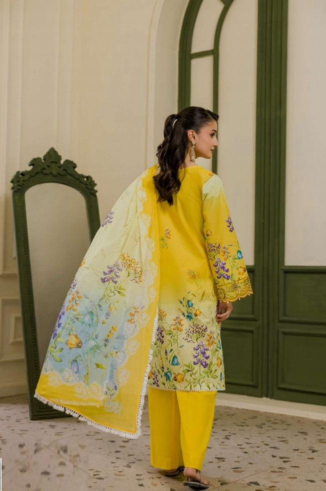 Digital Printed Embroidered Suit PR-576