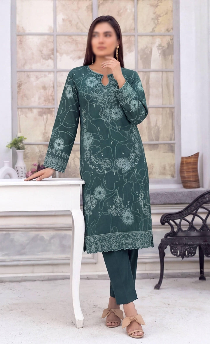 FANTAK CRAFT  Digital Print Slub Lawn Embroidered 3PC Suit