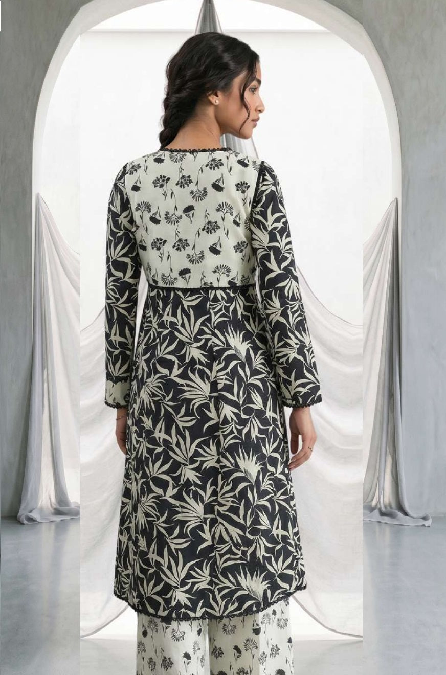 Zellbury Monochrome Lawn Unstitched 2 Pc-1062