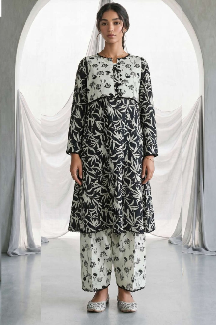Zellbury Monochrome Lawn Unstitched 2 Pc-1062