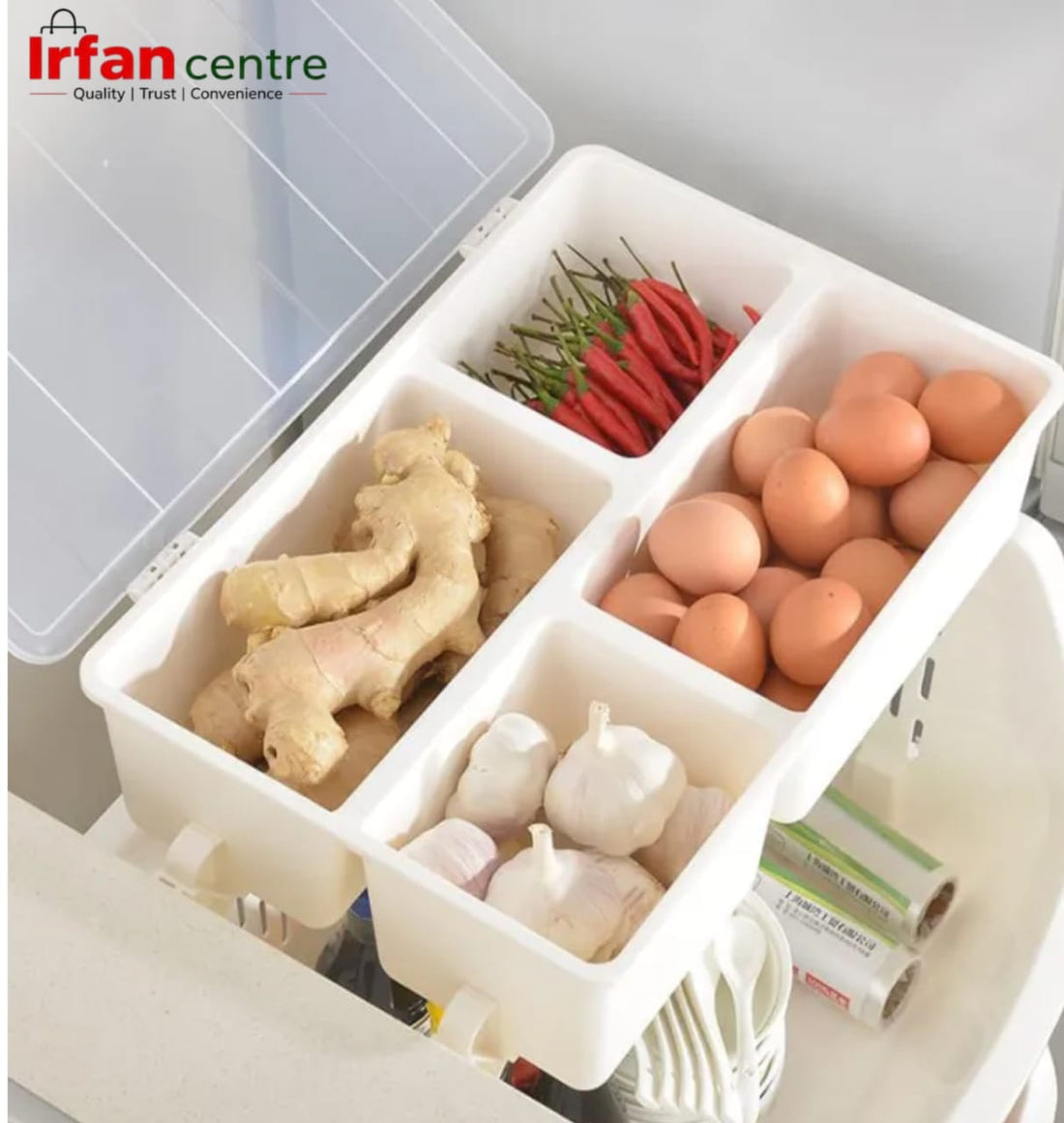 Multi-Purpose Vegetable Rack – 3 Tier Plastic Storage Organizer for Fruits, Vegetables, Grocery & Kitchen Use – Stackable & Space-Saving Design