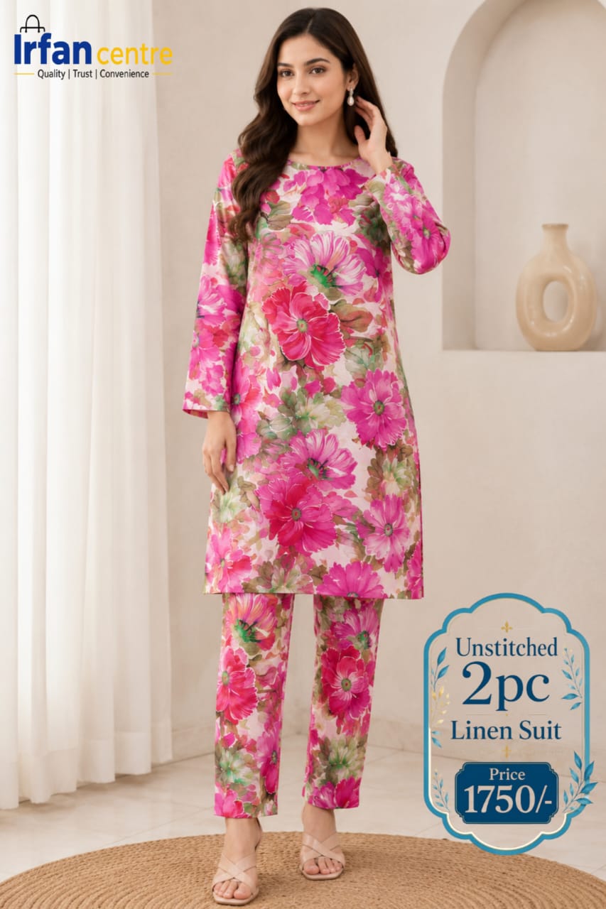 2Pcs Unstitched Linen Suit