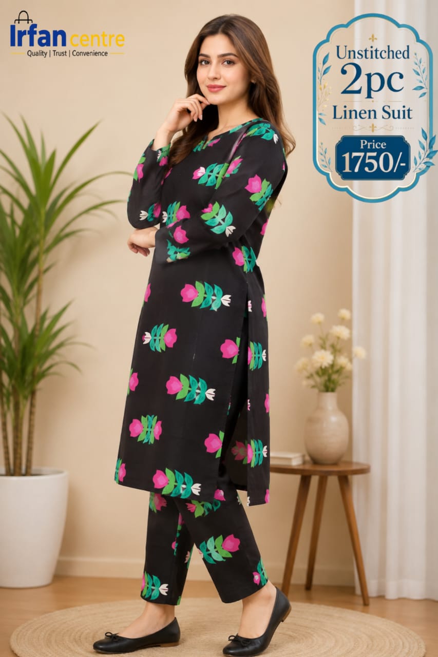 2Pcs Unstitched Linen Suit