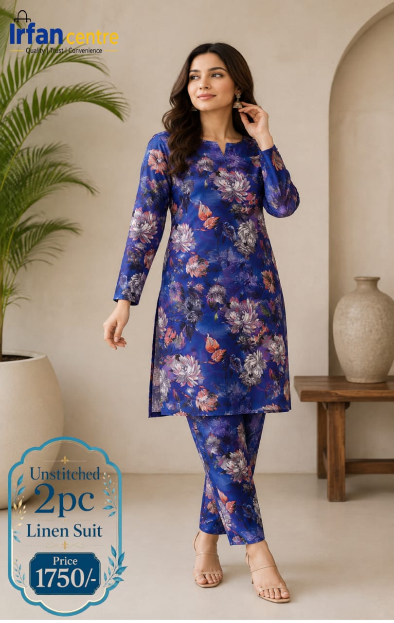 2Pcs Unstitched Linen Suit