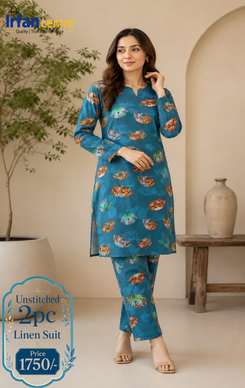 2Pcs Unstitched Linen Suit