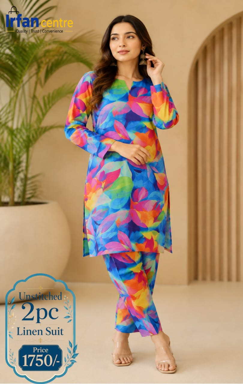 2Pcs Unstitched Linen Suit