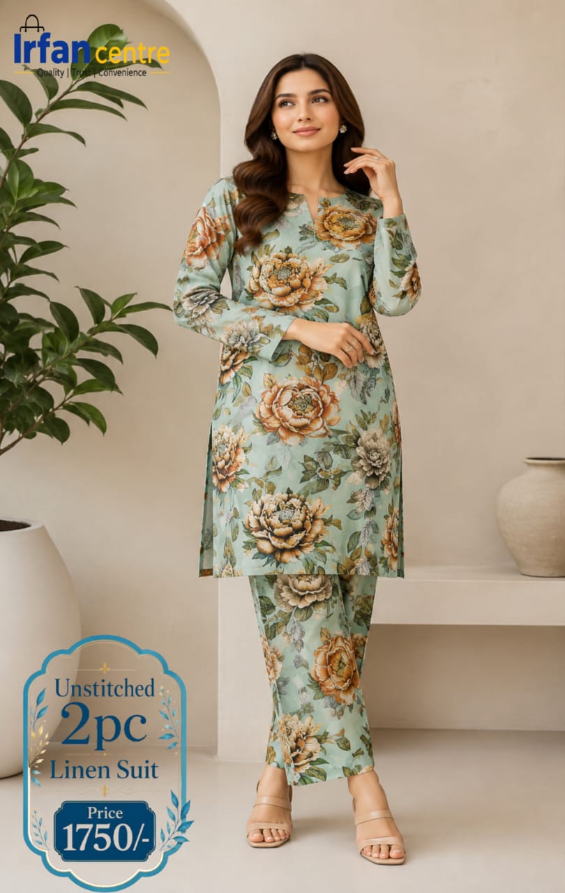 2Pcs Unstitched Linen Suit