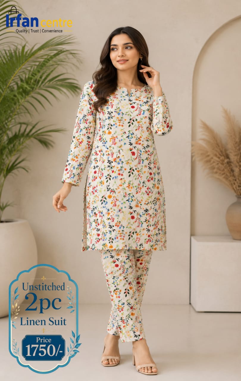 2Pcs Unstitched Linen Suit