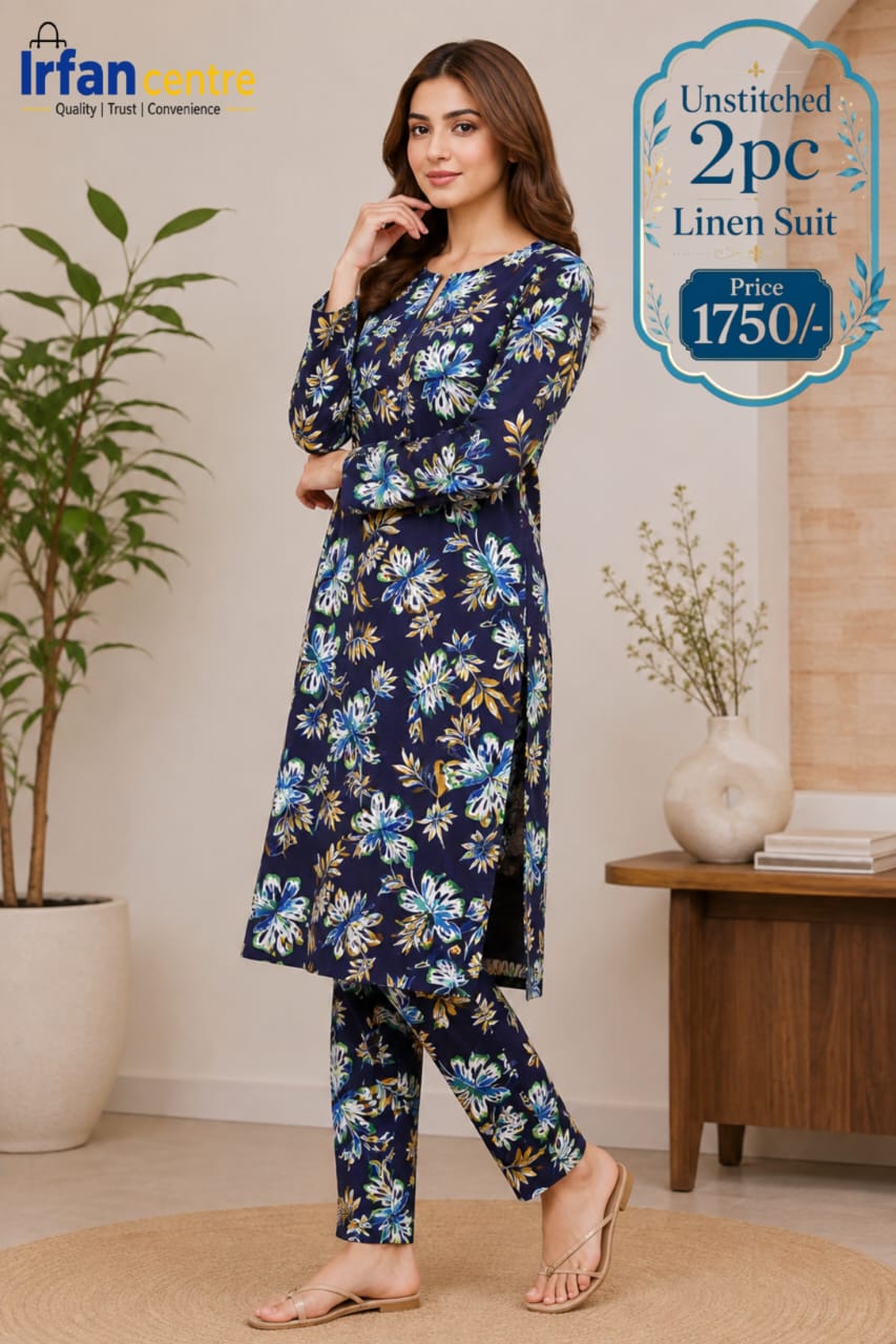 2Pcs Unstitched Linen Suit