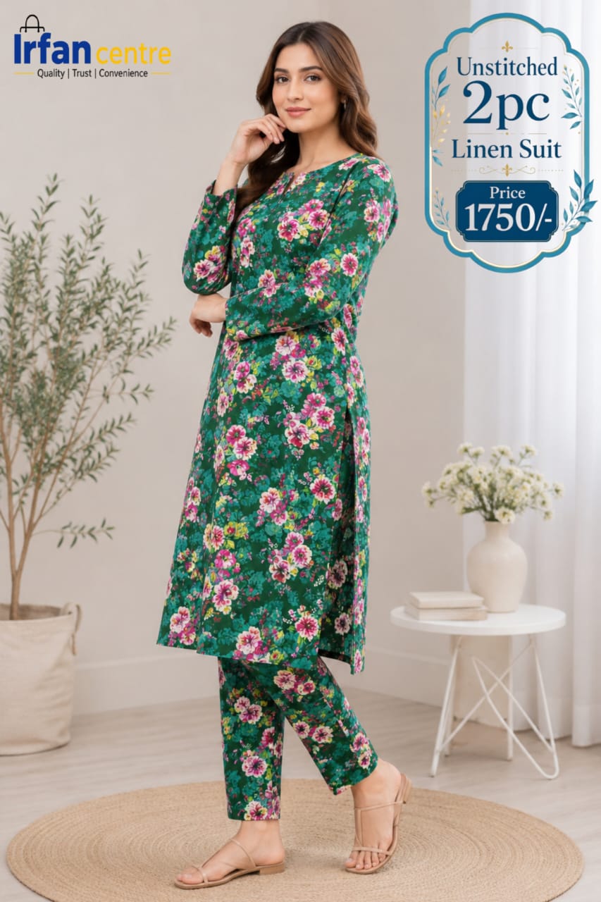 2Pcs Unstitched Linen Suit