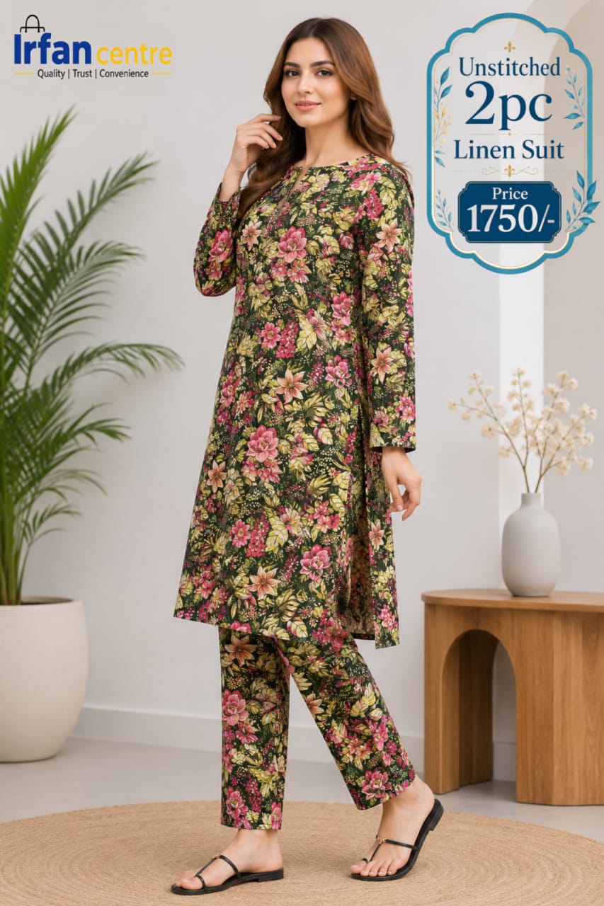 2Pcs Unstitched Linen Suit