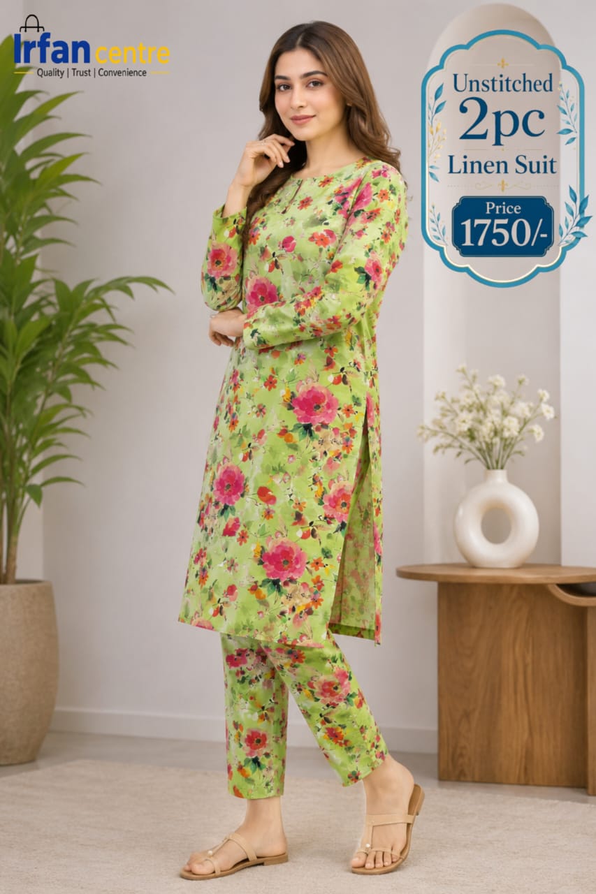 2Pcs Unstitched Linen Suit